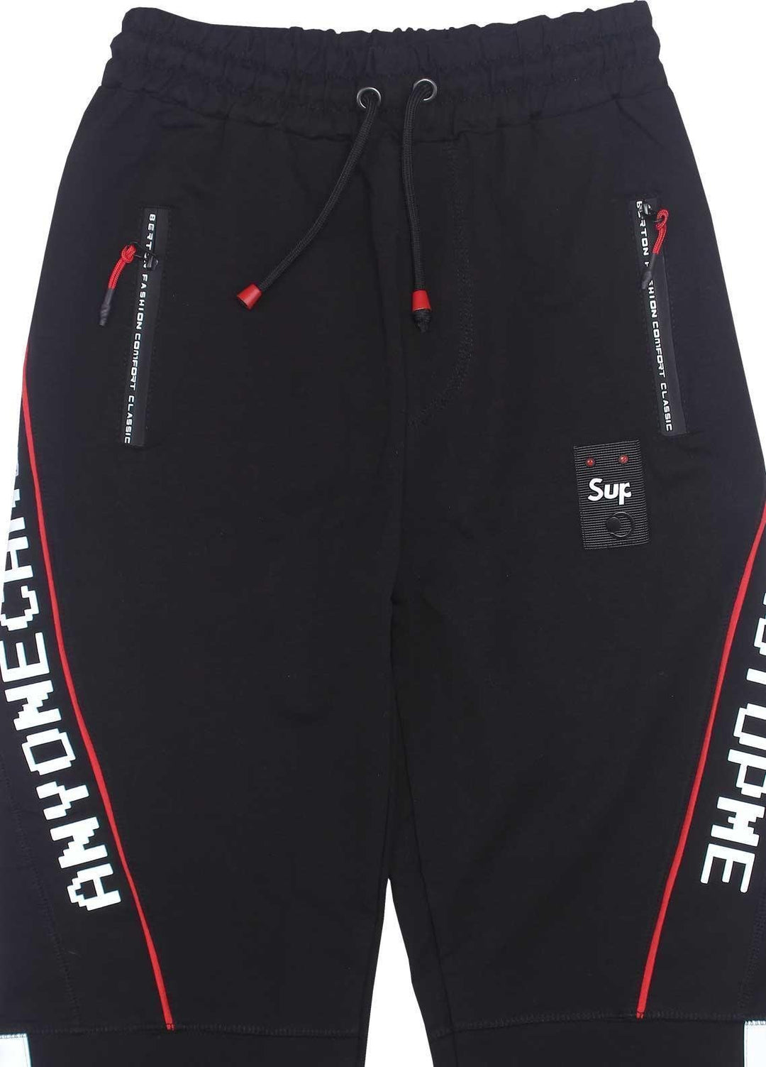 Sanaulla Exclusive Range Jersey Casual Shorts for Boys -  2307 Black Red