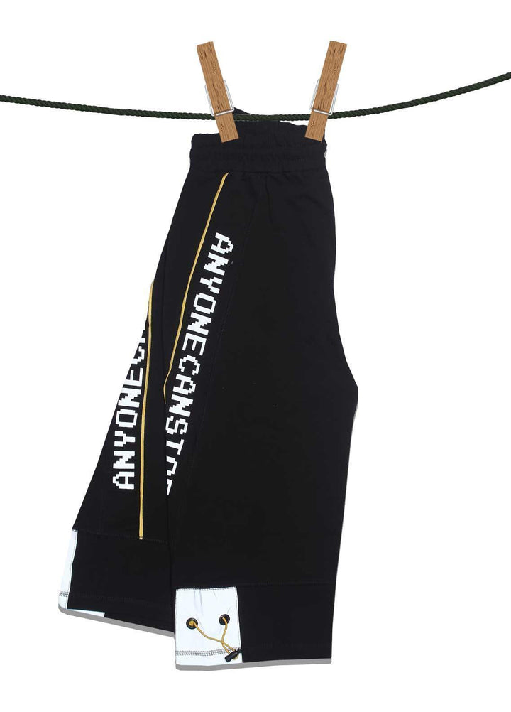 Sanaulla Exclusive Range Jersey Casual Shorts for Boys -  2307 Black Yellow