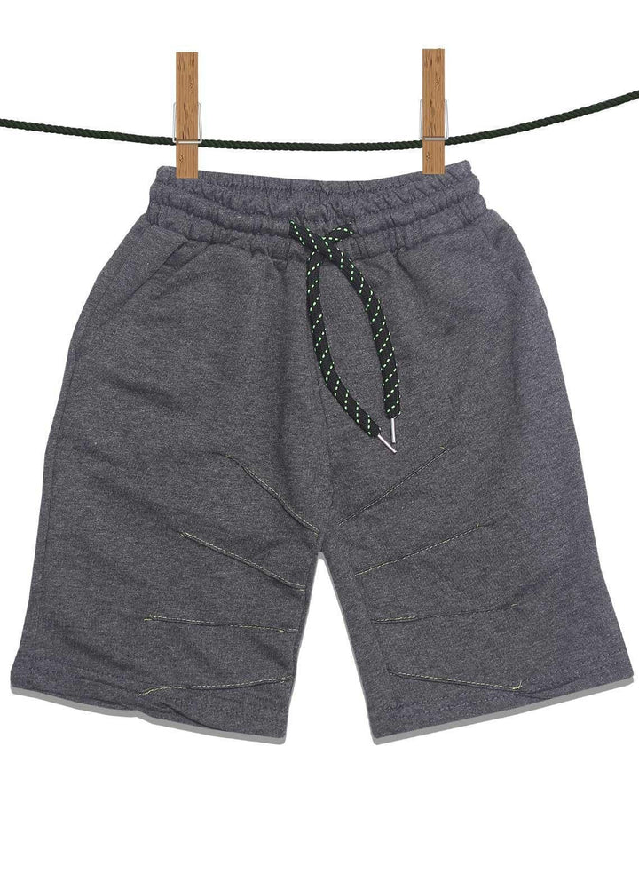 Sanaulla Exclusive Range Jersey Casual Shorts for Boys -  D-3002 Dark Grey