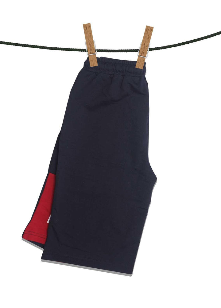Sanaulla Exclusive Range Jersey Casual Shorts for Boys -  D-3083-2 Navy