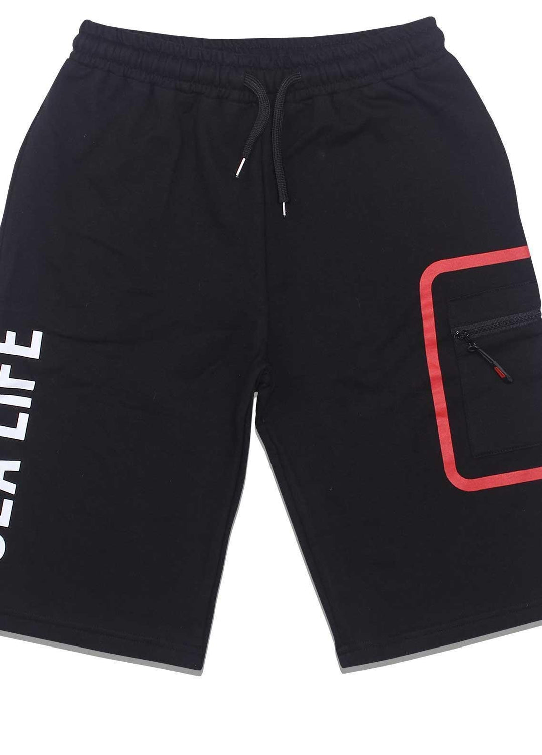Sanaulla Exclusive Range Jersey Casual Shorts for Boys -  D-3241-2 Black