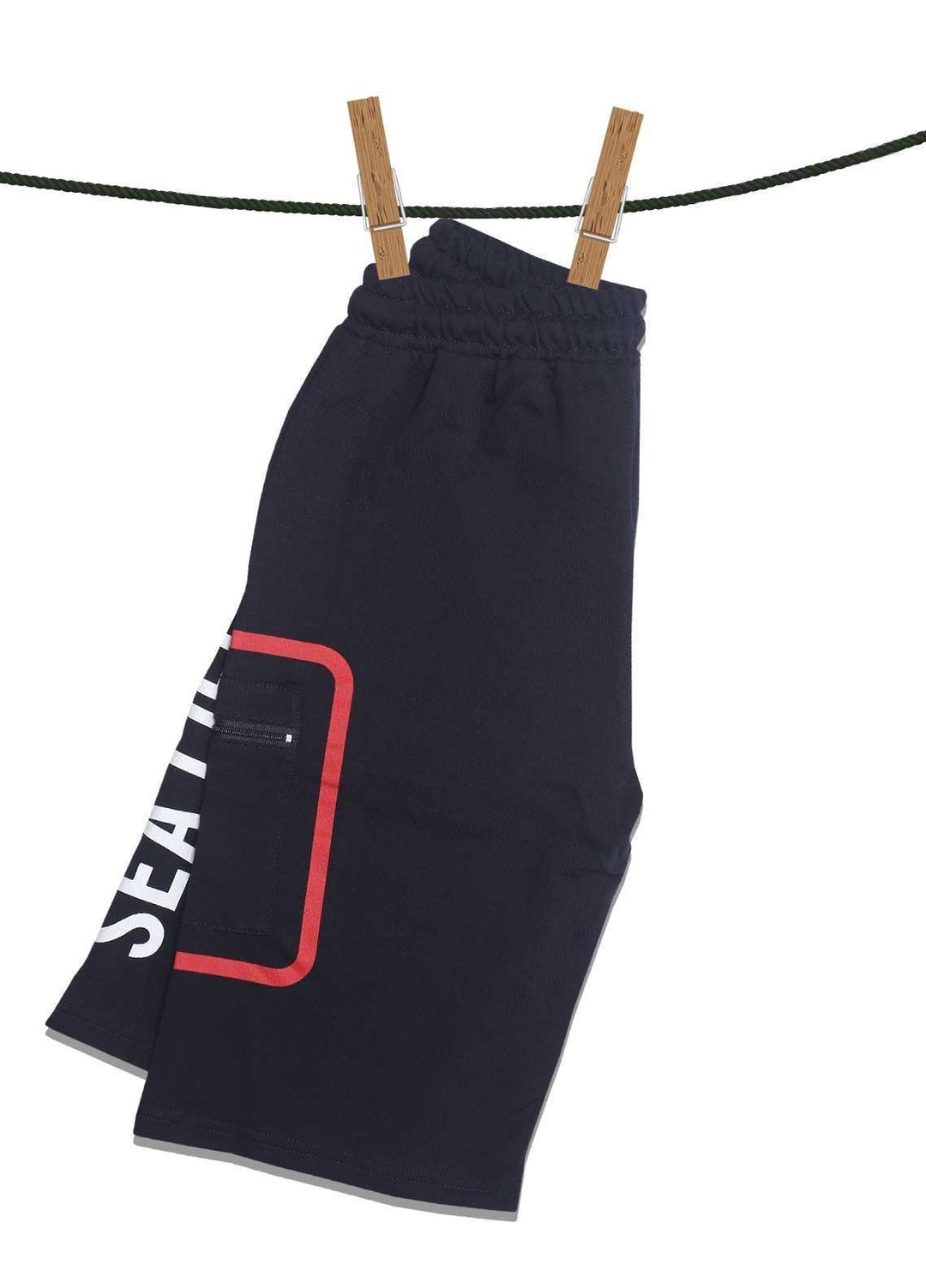 Sanaulla Exclusive Range Jersey Casual Shorts for Boys -  D-3241-2 Dark Blue