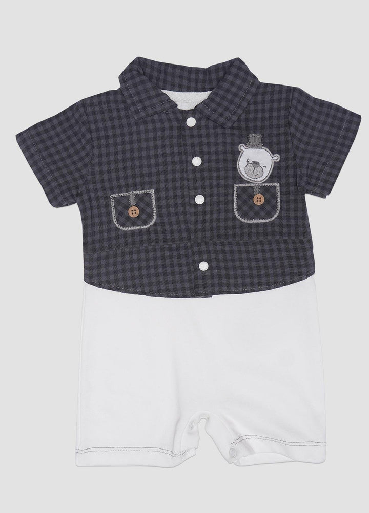 Sanaulla Exclusive Range Cotton Fancy Kids Romper -  1140 Grey