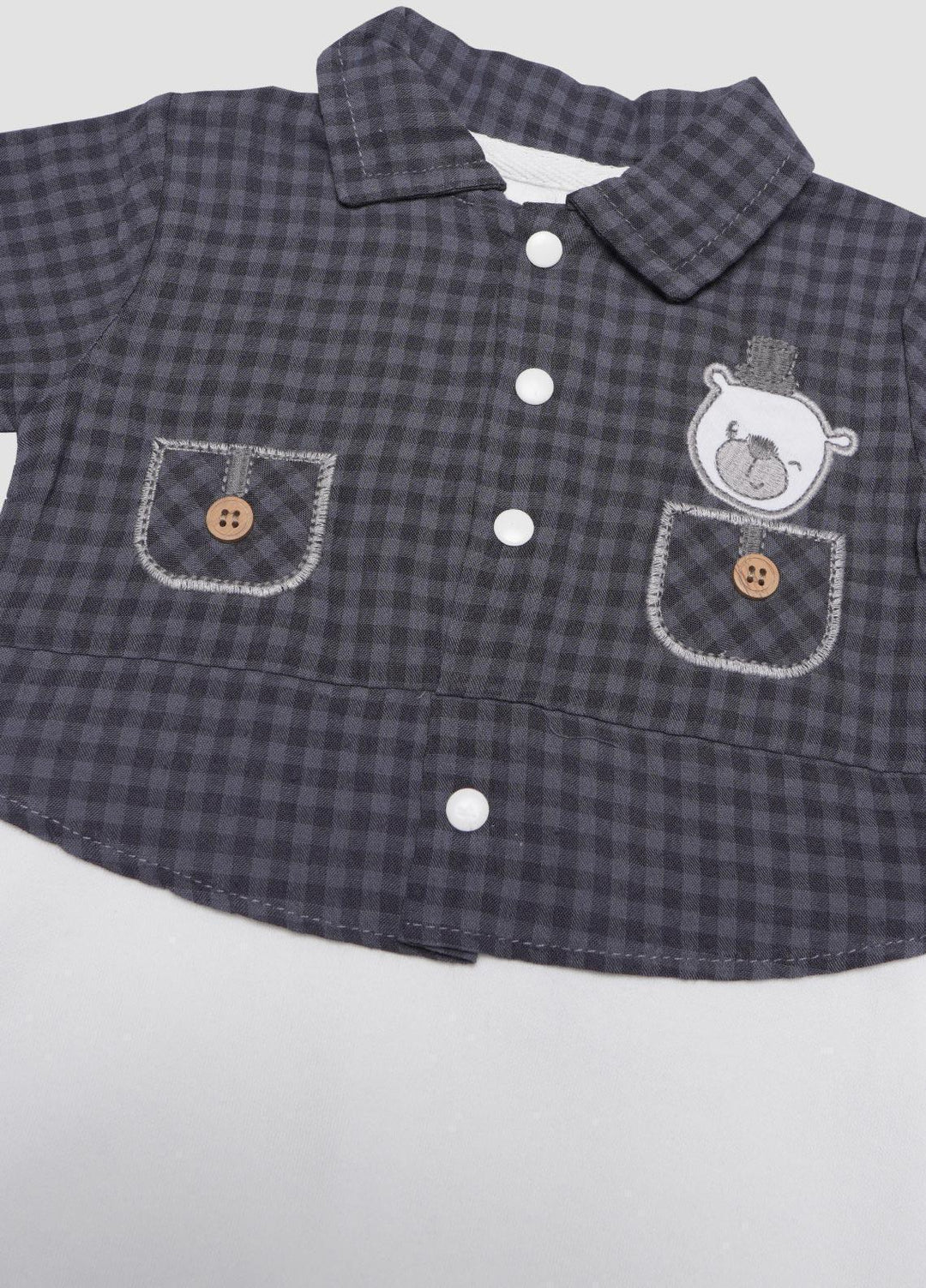 Sanaulla Exclusive Range Cotton Fancy Kids Romper -  1140 Grey