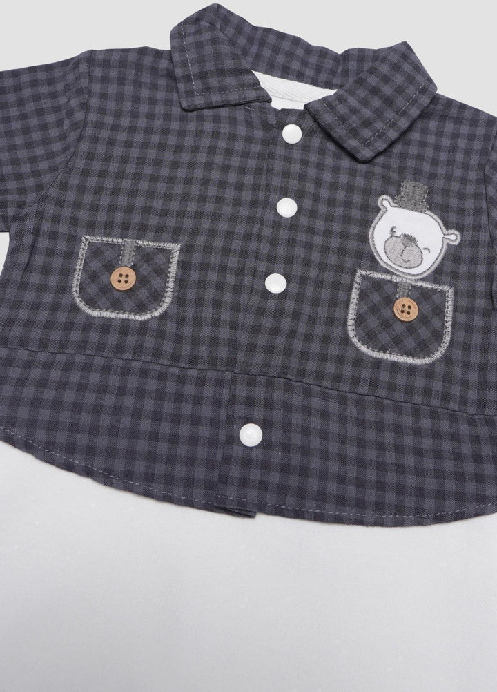 Sanaulla Exclusive Range Cotton Fancy Kids Romper -  1140 Grey