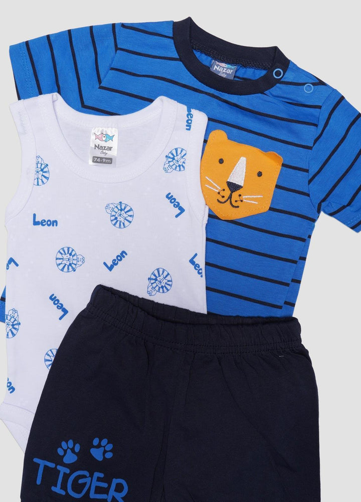 Sanaulla Exclusive Range Cotton Fancy Boys Suits -  115766 Blue