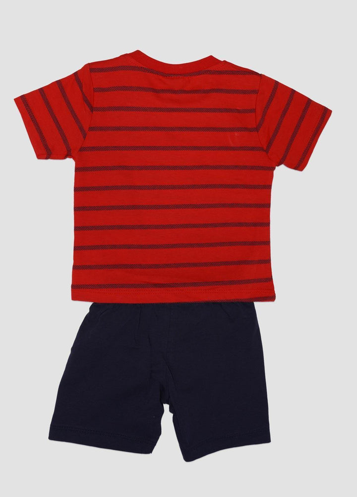 Sanaulla Exclusive Range Cotton Fancy Suits for Boys -  131789 Red