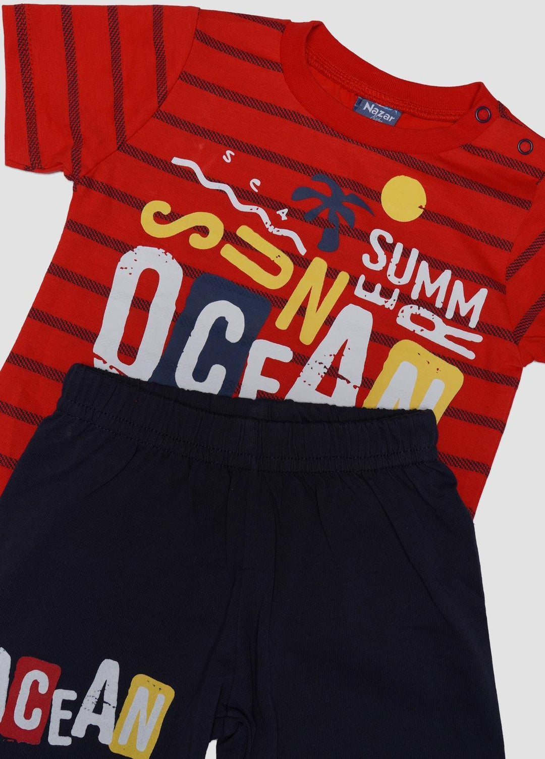 Sanaulla Exclusive Range Cotton Fancy Suits for Boys -  131789 Red