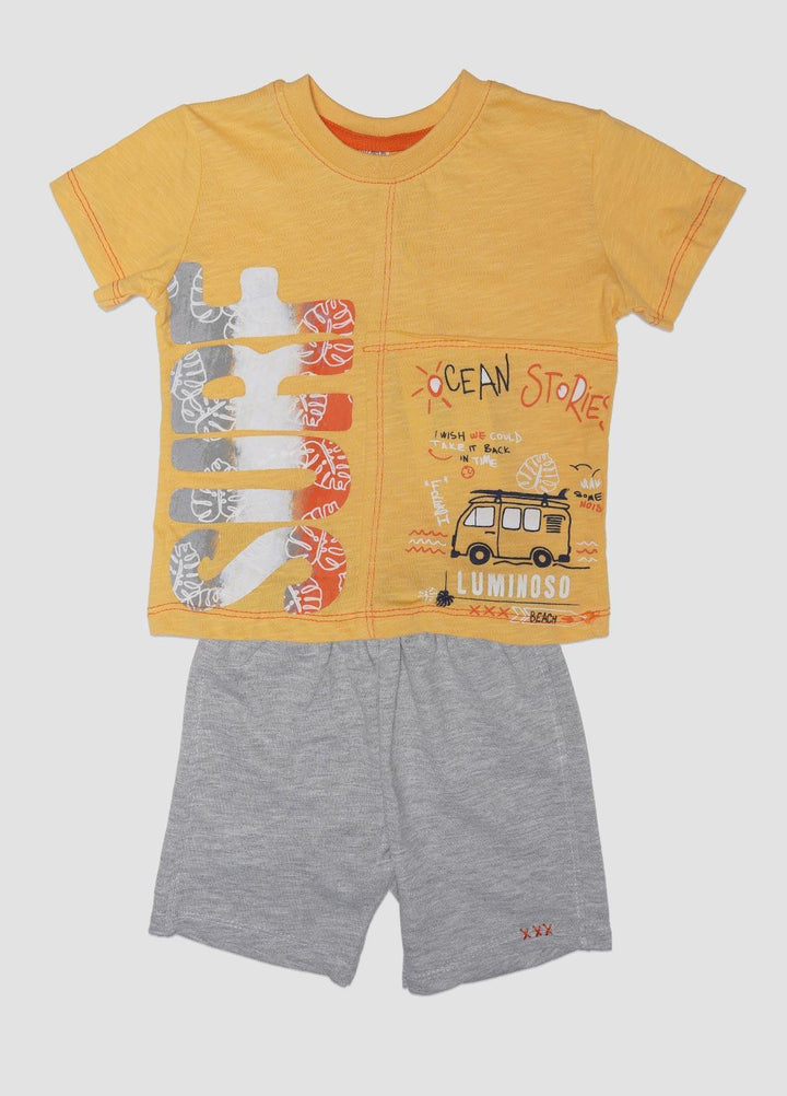 Sanaulla Exclusive Range Cotton Fancy Boys Suits -  133014 Yellow