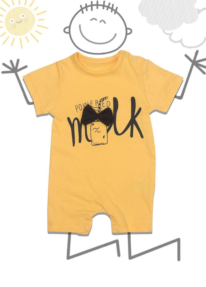 Sanaulla Exclusive Range Cotton Fancy Romper for Boys -  D-114218 Yellow