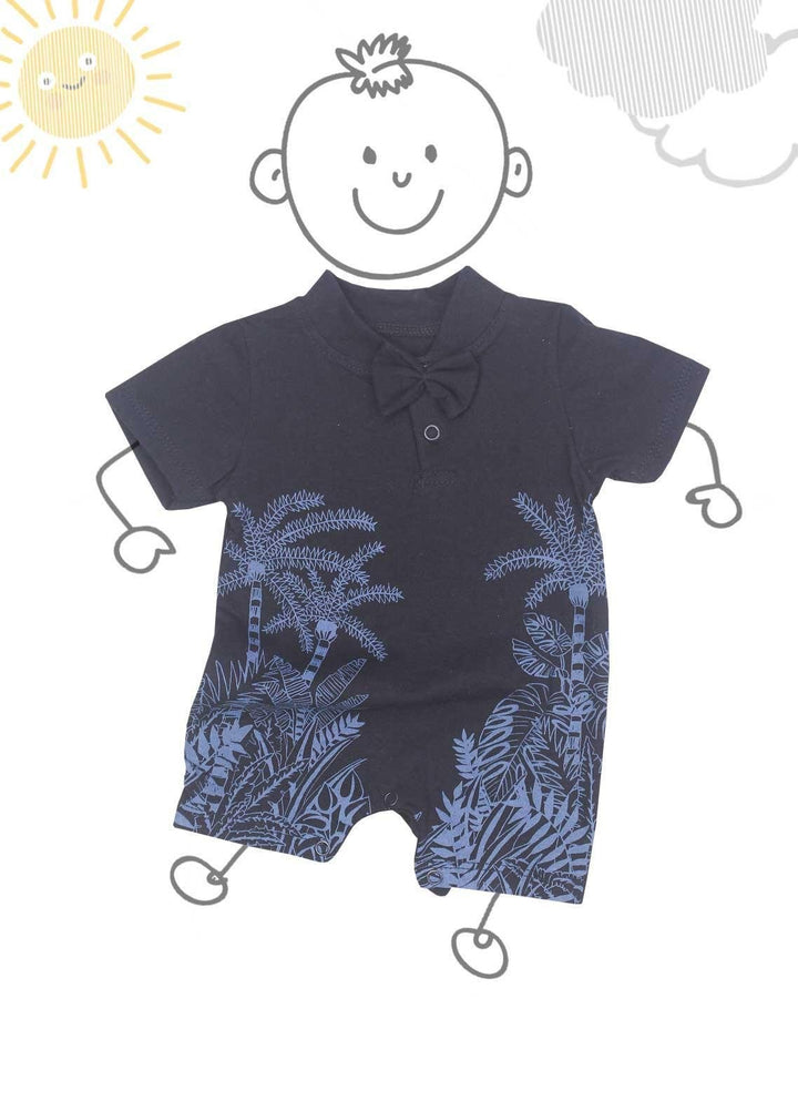 Sanaulla Exclusive Range Cotton Fancy Boys Romper -  D-114219 Dark Blue