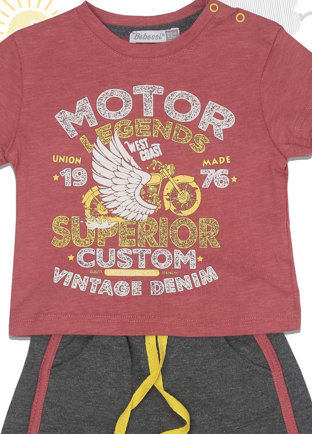 Sanaulla Exclusive Range Cotton Fancy 2 Piece for Boys -  3525 Rust