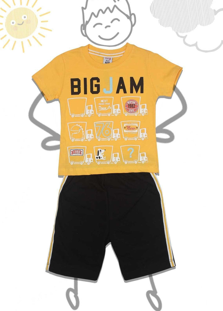 Sanaulla Exclusive Range Cotton Fancy 2 Piece for Boys -  D-11862 Yellow