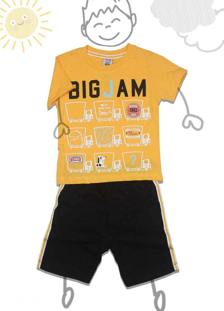 Sanaulla Exclusive Range Cotton Fancy 2 Piece for Boys -  D-11862 Yellow