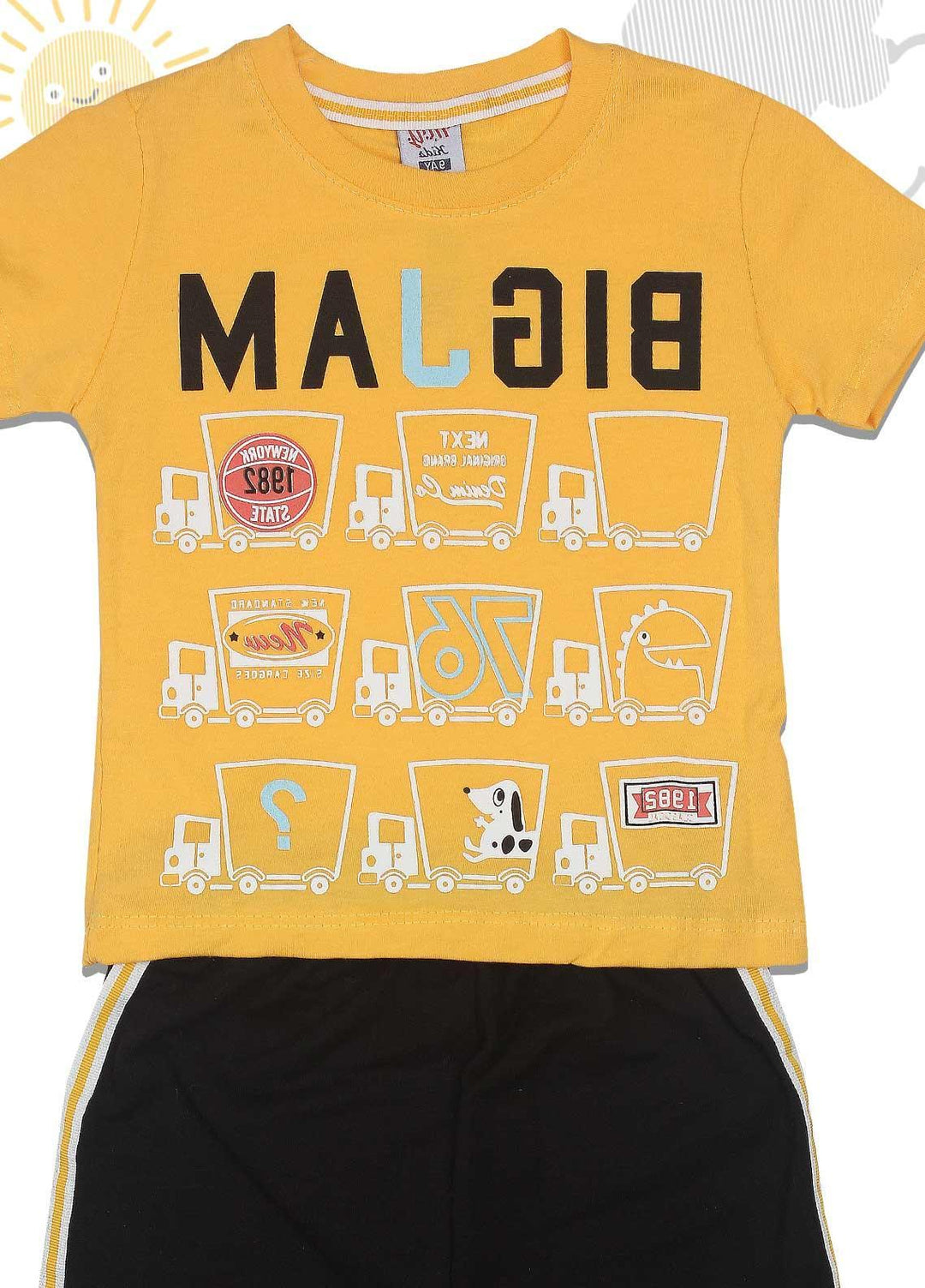 Sanaulla Exclusive Range Cotton Fancy 2 Piece for Boys -  D-11862 Yellow