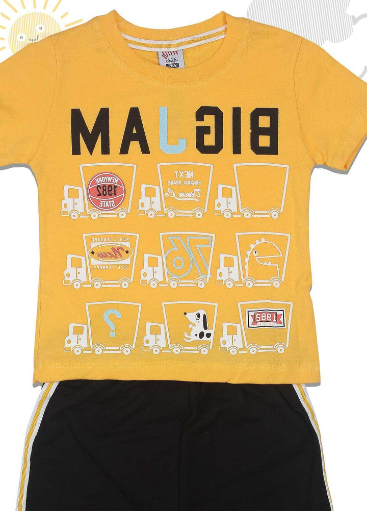 Sanaulla Exclusive Range Cotton Fancy 2 Piece for Boys -  D-11862 Yellow