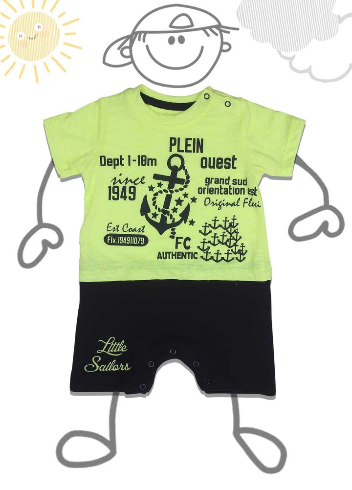 Sanaulla Exclusive Range Cotton Fancy Romper for Boys -  236119 Lemon