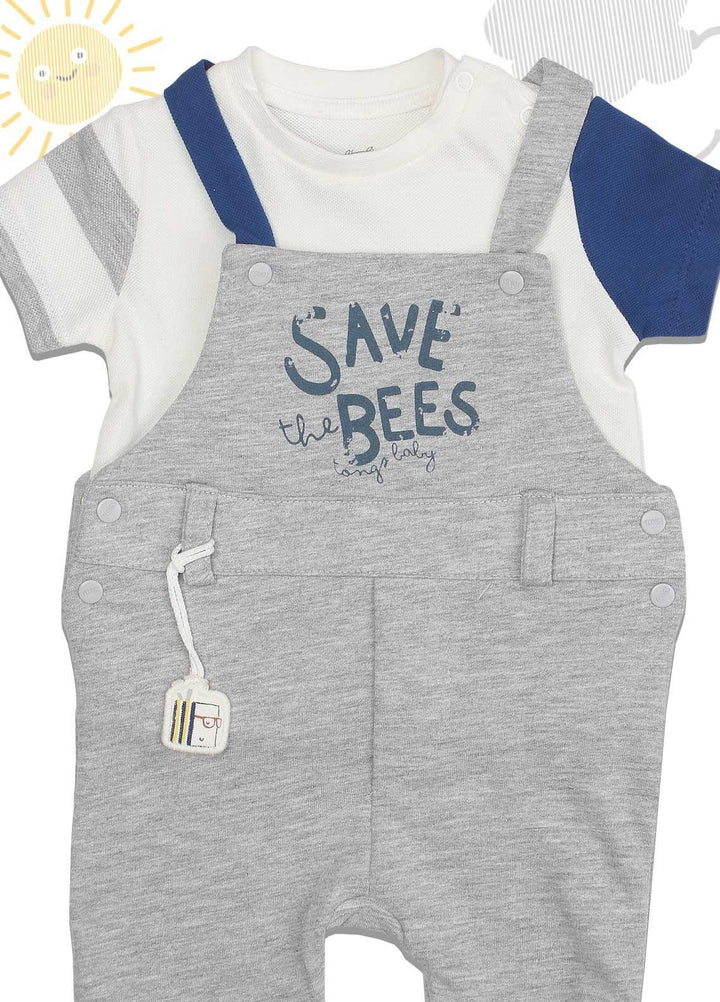 Sanaulla Exclusive Range Cotton Fancy Romper for Boys -  2575 Grey