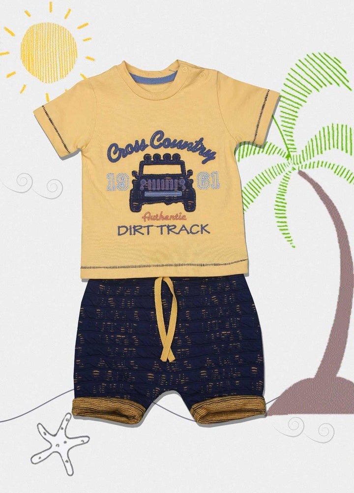 Sanaulla Exclusive Range Cotton Fancy Suits for Boys -  216118 Yellow