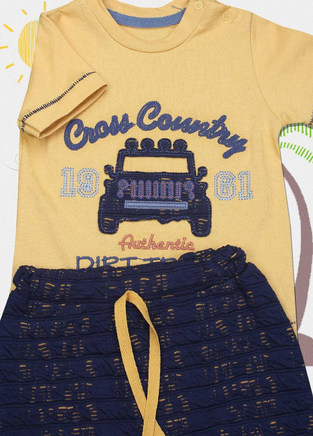 Sanaulla Exclusive Range Cotton Fancy Suits for Boys -  216118 Yellow