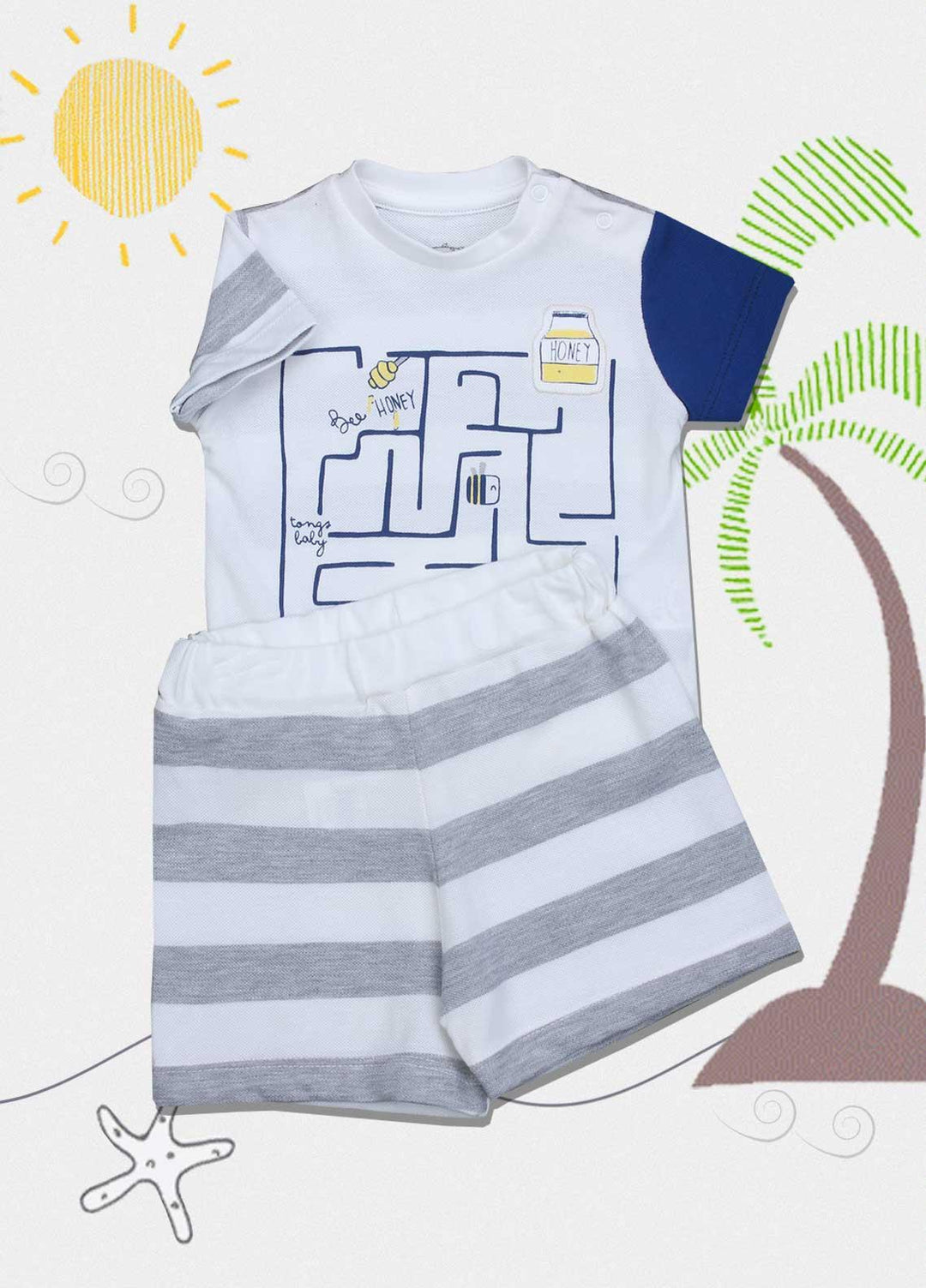 Sanaulla Exclusive Range Cotton Fancy Boys Suits -  2574 White