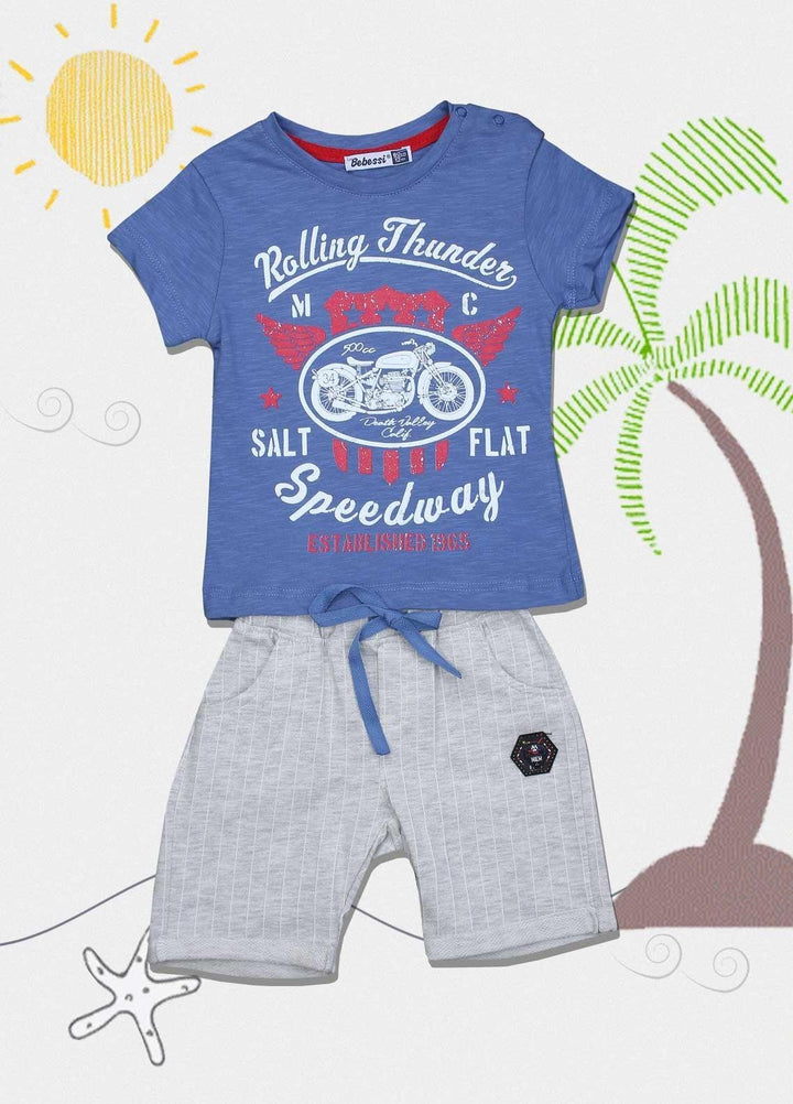 Sanaulla Exclusive Range Cotton Fancy Suits for Boys -  3512 Blue