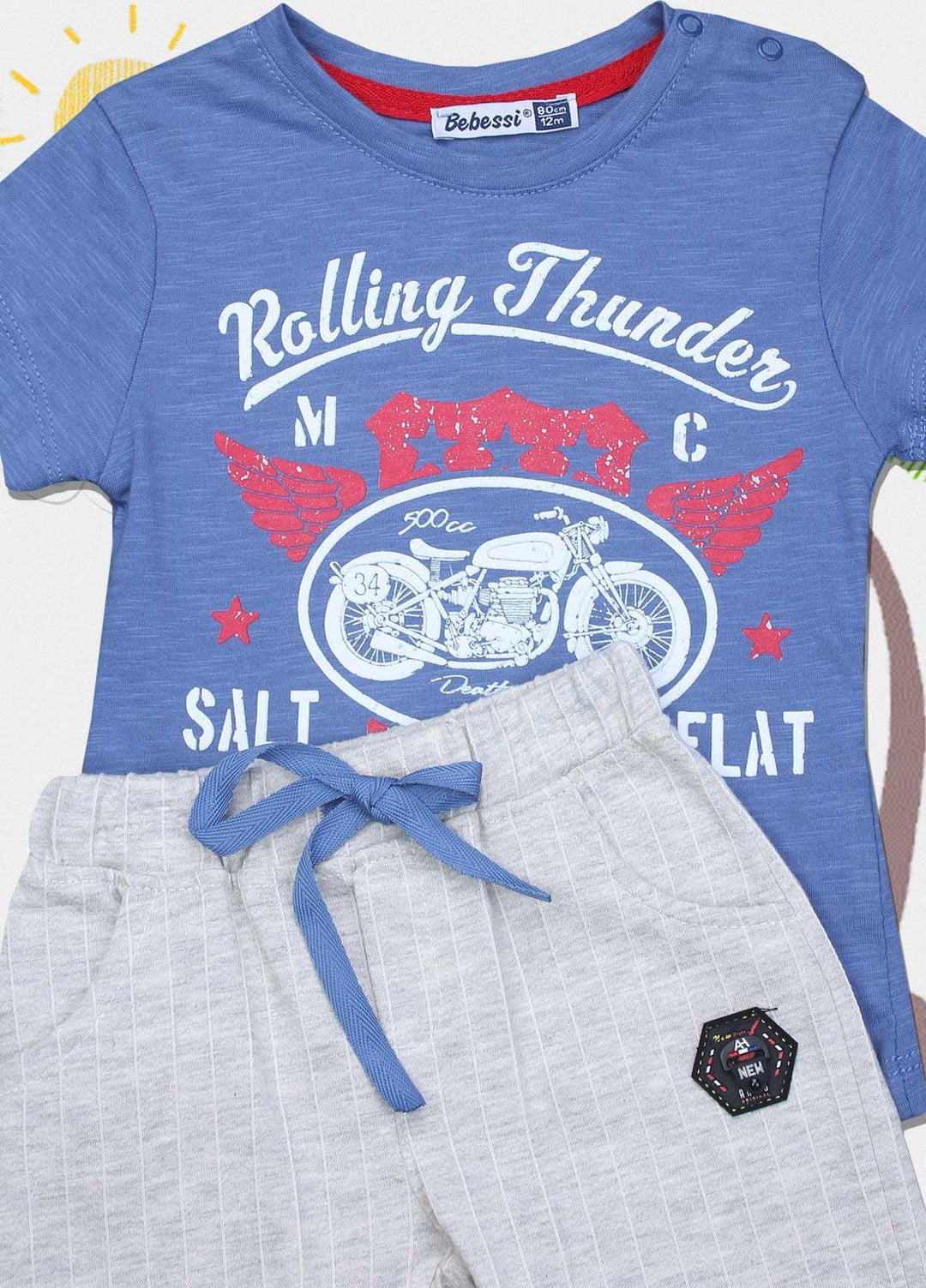 Sanaulla Exclusive Range Cotton Fancy Suits for Boys -  3512 Blue