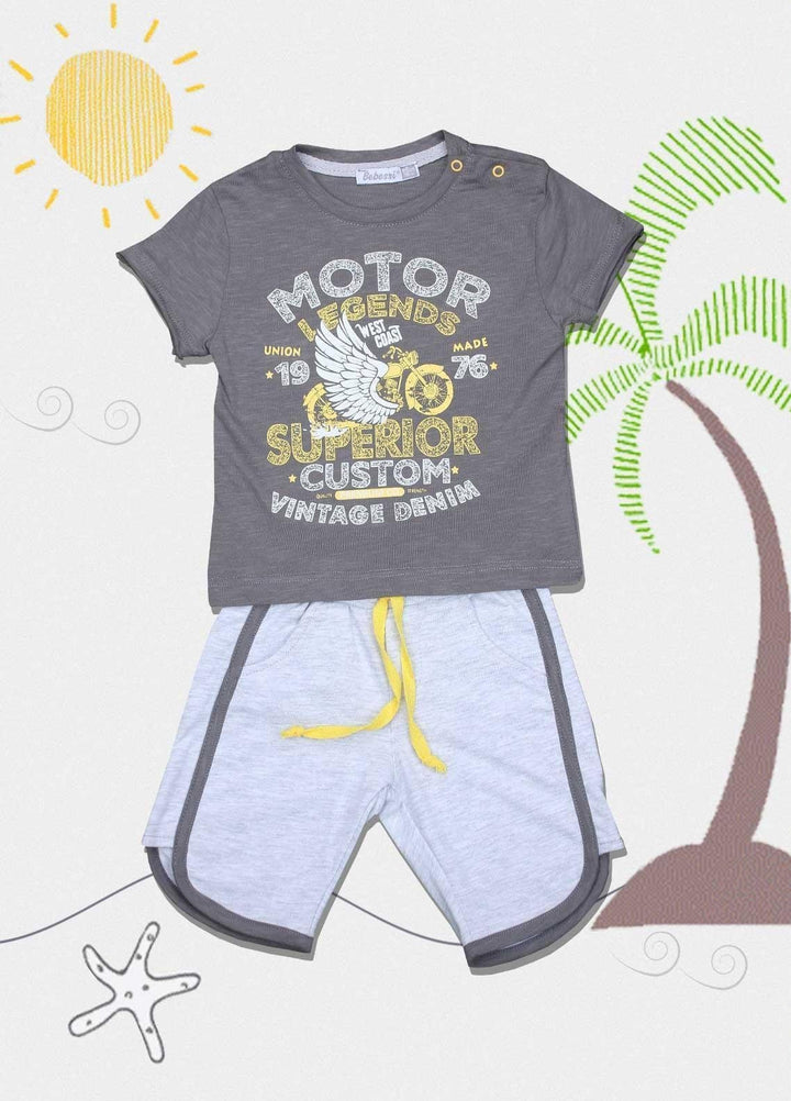 Sanaulla Exclusive Range Cotton Fancy Suits for Boys -  3525 Grey