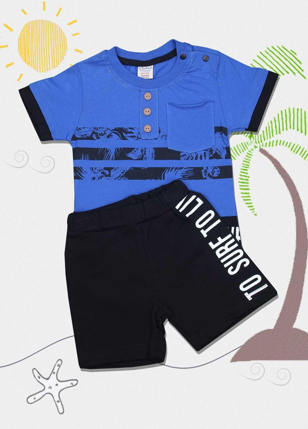 Sanaulla Exclusive Range Cotton Fancy Boys Suits -  4027 Blue