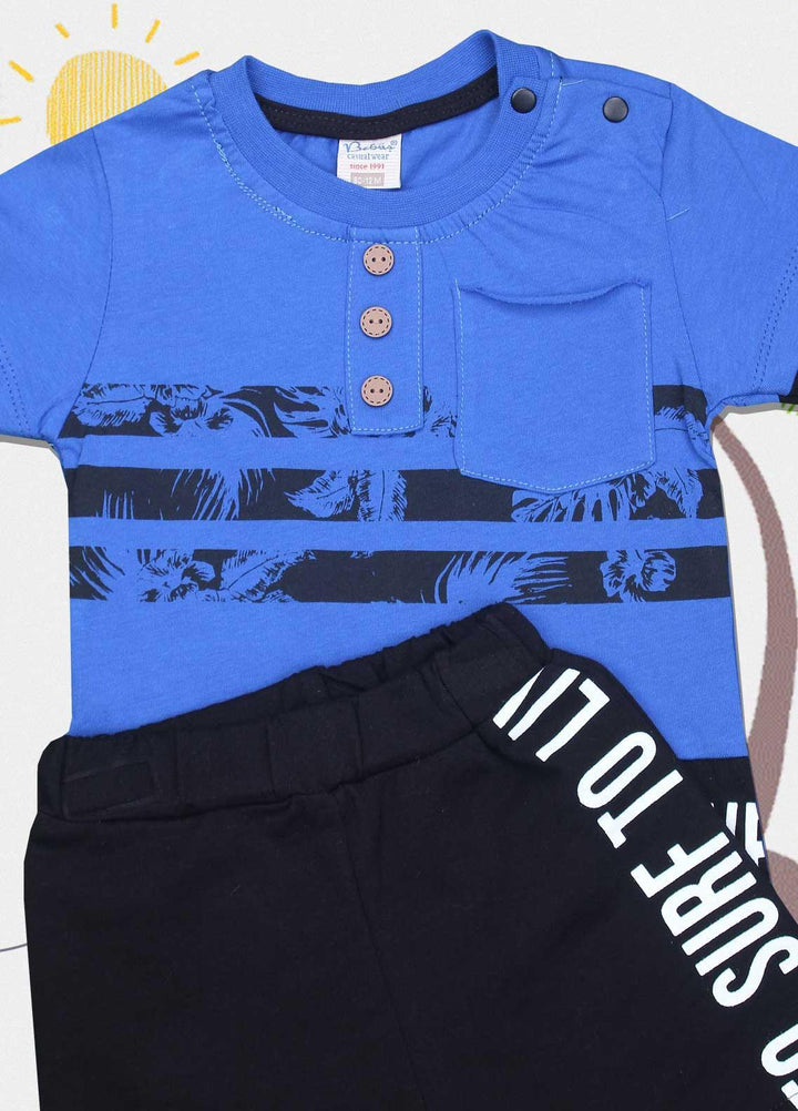 Sanaulla Exclusive Range Cotton Fancy Boys Suits -  4027 Blue