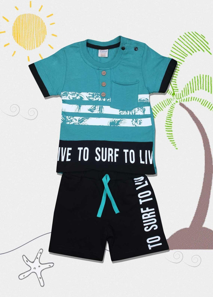 Sanaulla Exclusive Range Cotton Fancy Suits for Boys -  4027 Green