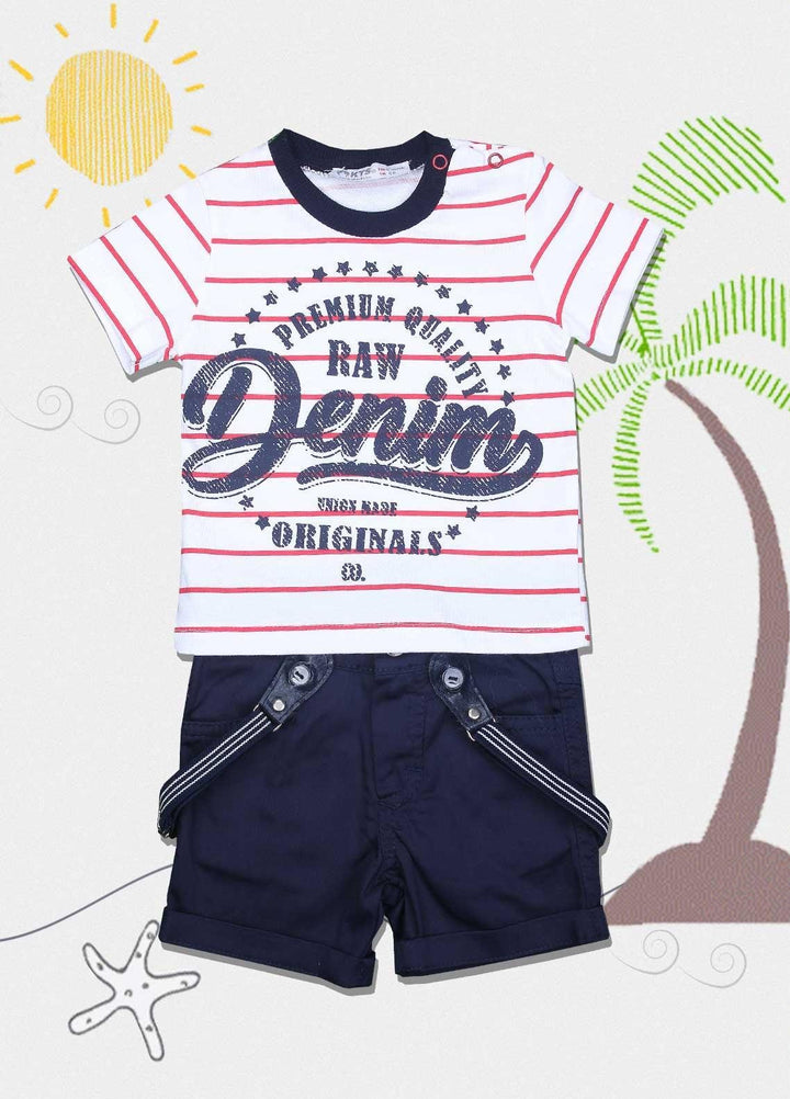 Sanaulla Exclusive Range Cotton Fancy Boys Suits -  5276 White-Blue