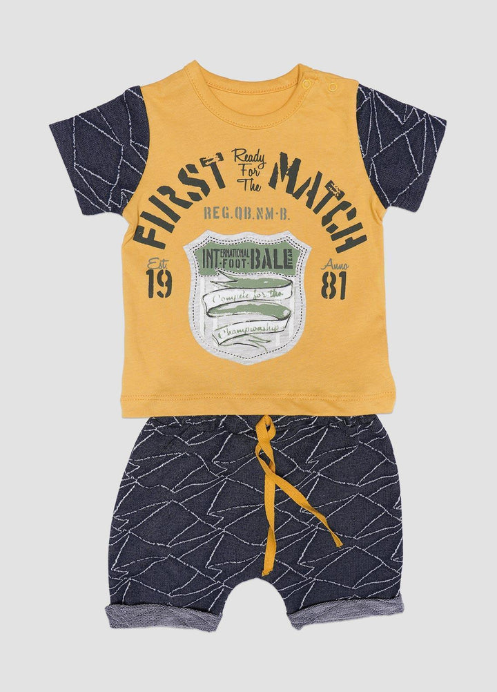 Sanaulla Exclusive Range Cotton Fancy Suits for Boys -  216230 Yellow