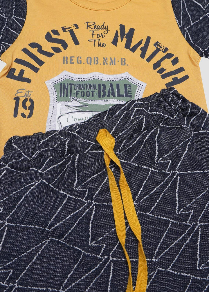 Sanaulla Exclusive Range Cotton Fancy Suits for Boys -  216230 Yellow