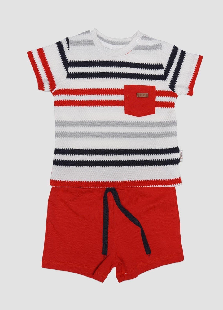 Sanaulla Exclusive Range Cotton Fancy Suits for Boys -  216251 Red