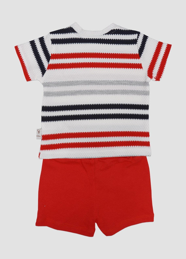 Sanaulla Exclusive Range Cotton Fancy Suits for Boys -  216251 Red