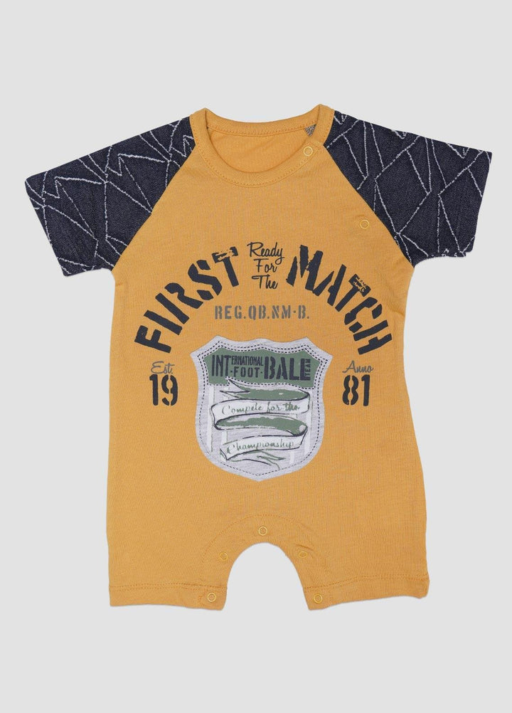 Sanaulla Exclusive Range Cotton Fancy Romper for Kids -  236384 Yellow
