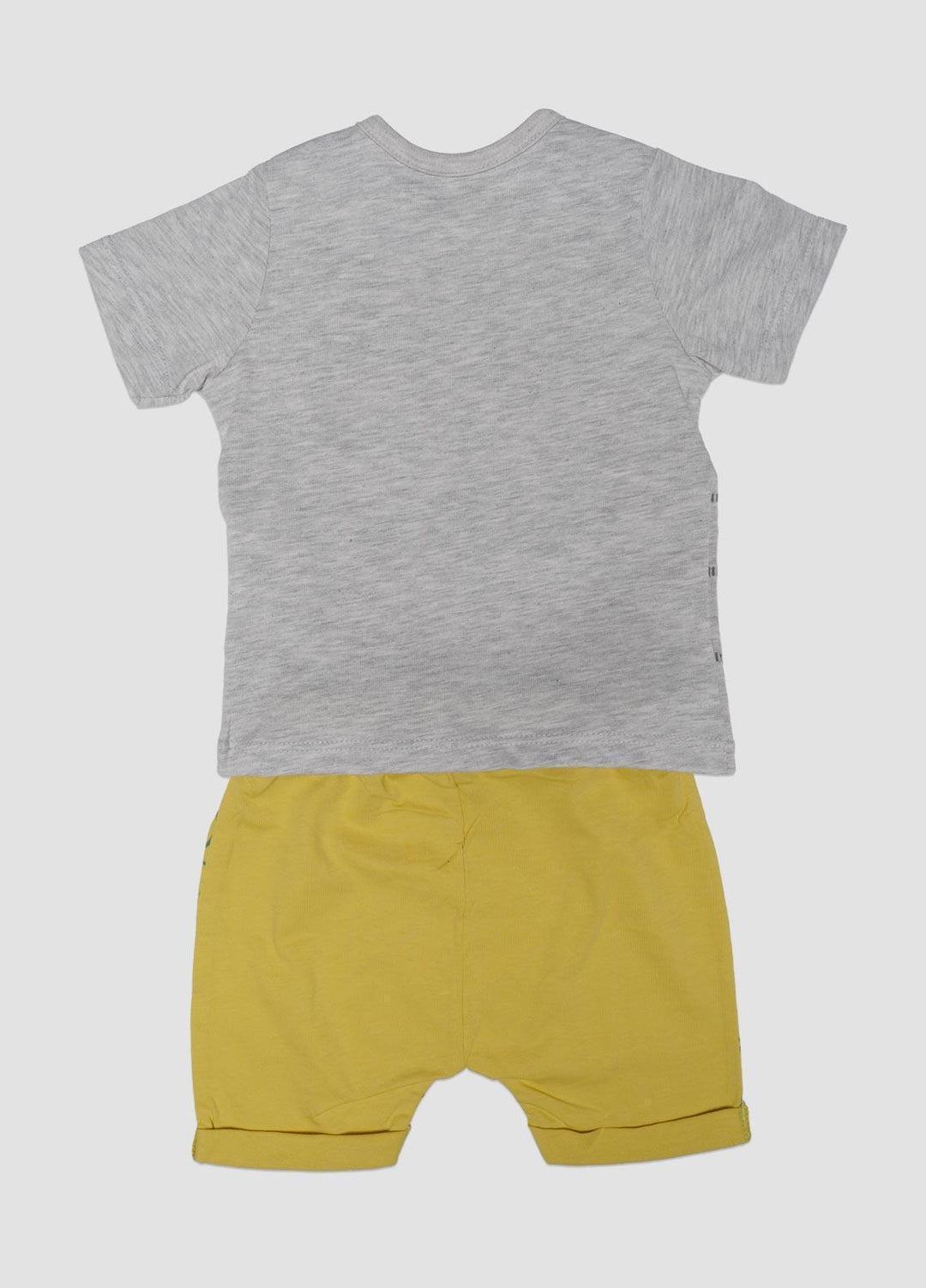 Sanaulla Exclusive Range Cotton Fancy Suits for Boys -  316006 Light Grey-Yellow