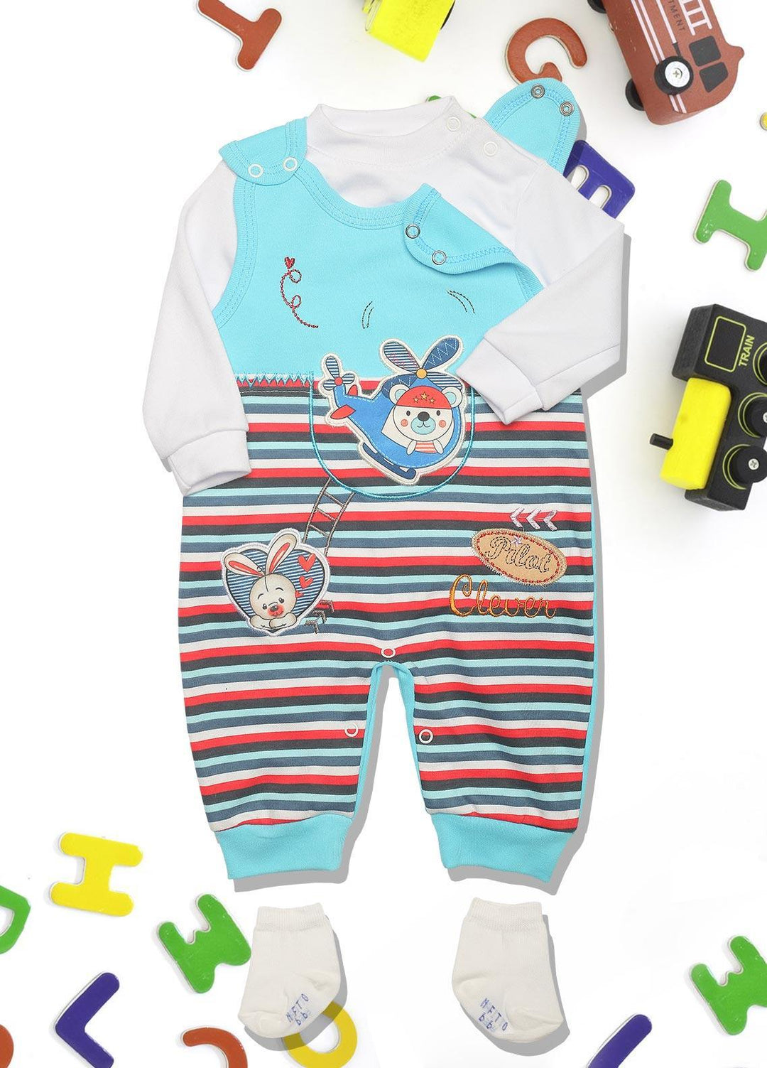 Sanaulla Exclusive Range   Rompers for Boys -  332565 Blue
