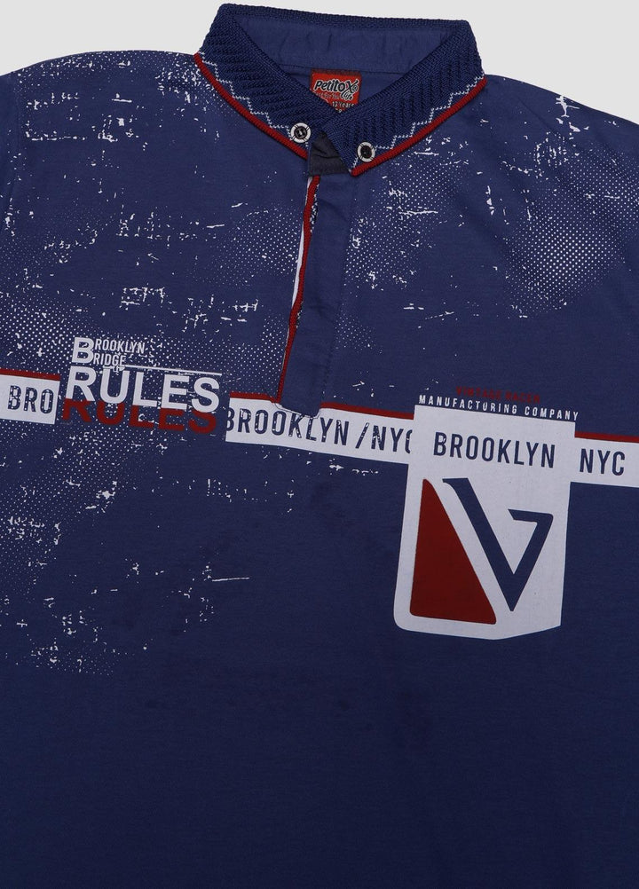 Sanaulla Exclusive Range Cotton Casual T-Shirts for Boys -  1015502 Blue