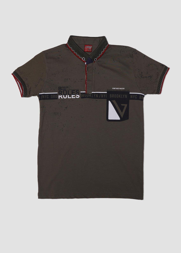 Sanaulla Exclusive Range Cotton Casual T-Shirts for Boys -  1015502 Green