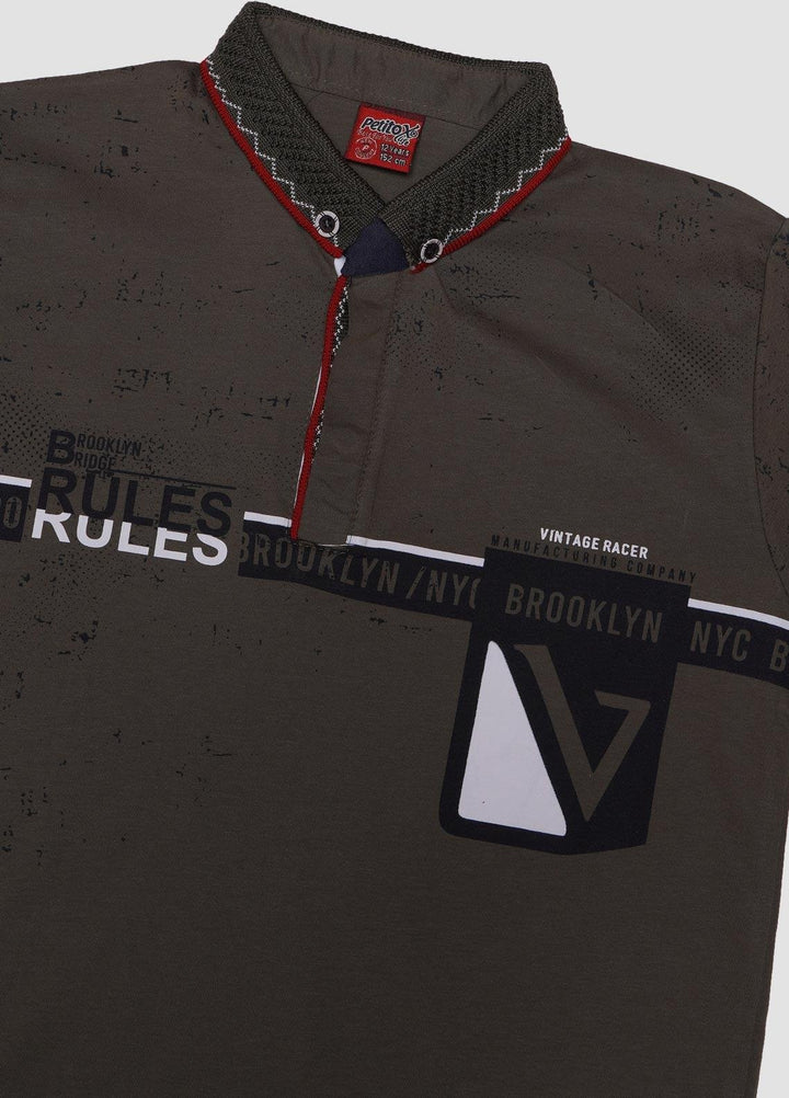 Sanaulla Exclusive Range Cotton Casual T-Shirts for Boys -  1015502 Green