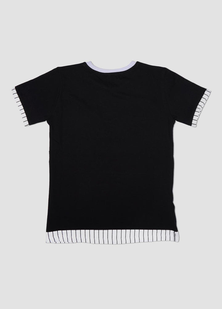 Sanaulla Exclusive Range Cotton Casual Boys T-Shirts -  1127-4 Black