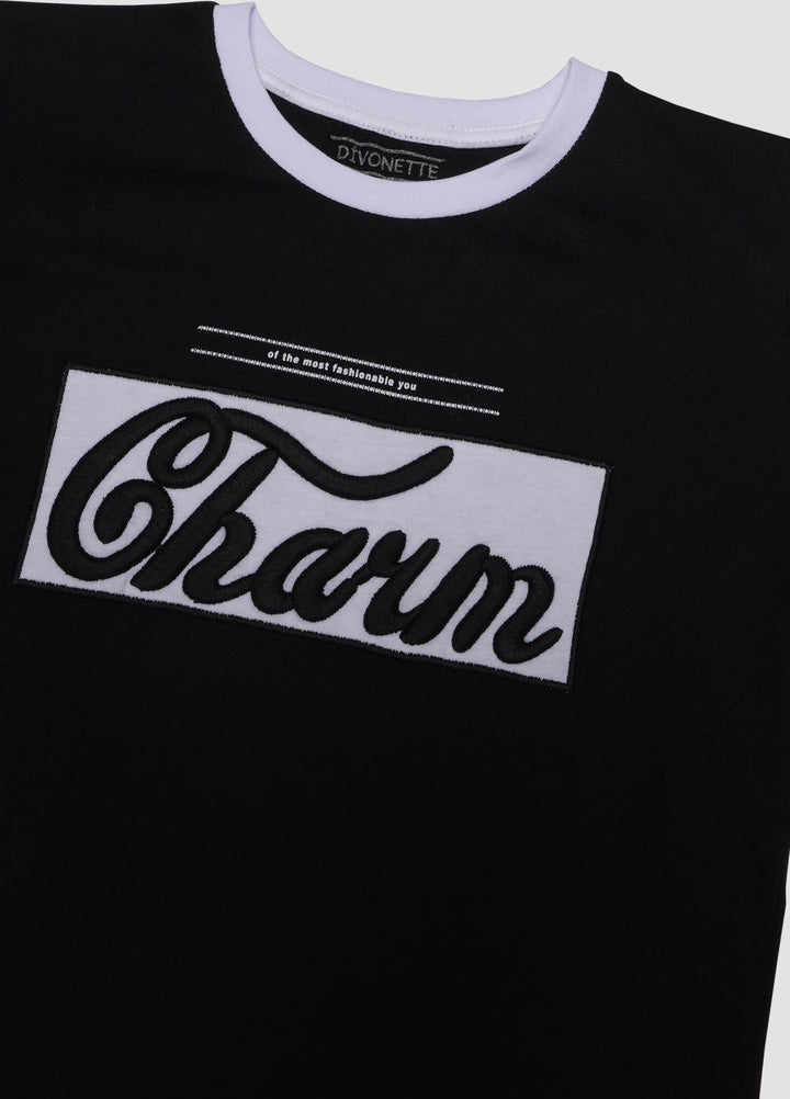 Sanaulla Exclusive Range Cotton Casual Boys T-Shirts -  1127-4 Black