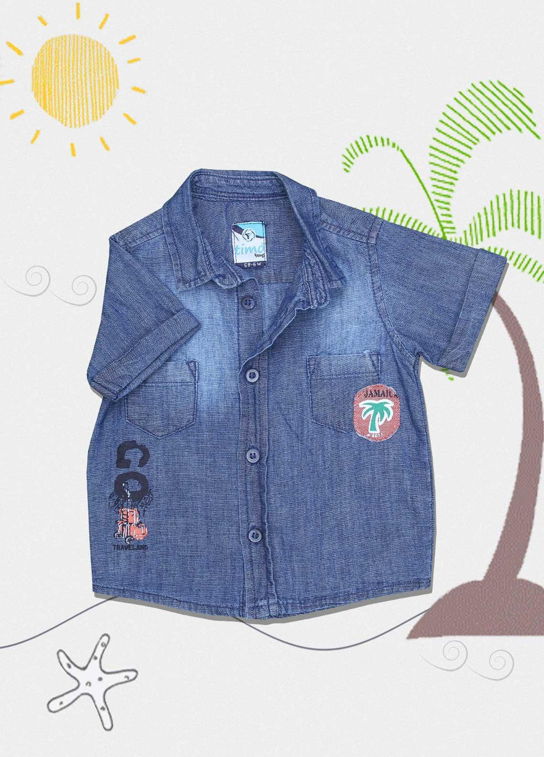 Sanaulla Exclusive Range Cotton Fancy Boys Shirts -  0051 Dark Blue