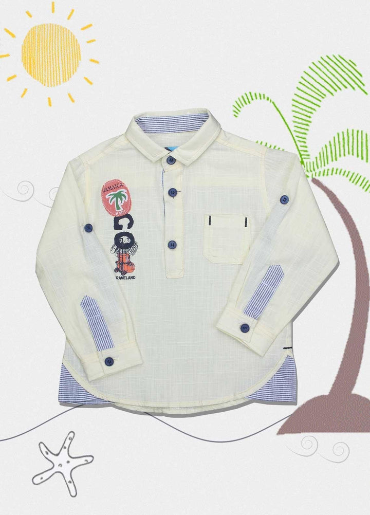 Sanaulla Exclusive Range Cotton Fancy Boys Shirts -  551 Yellow