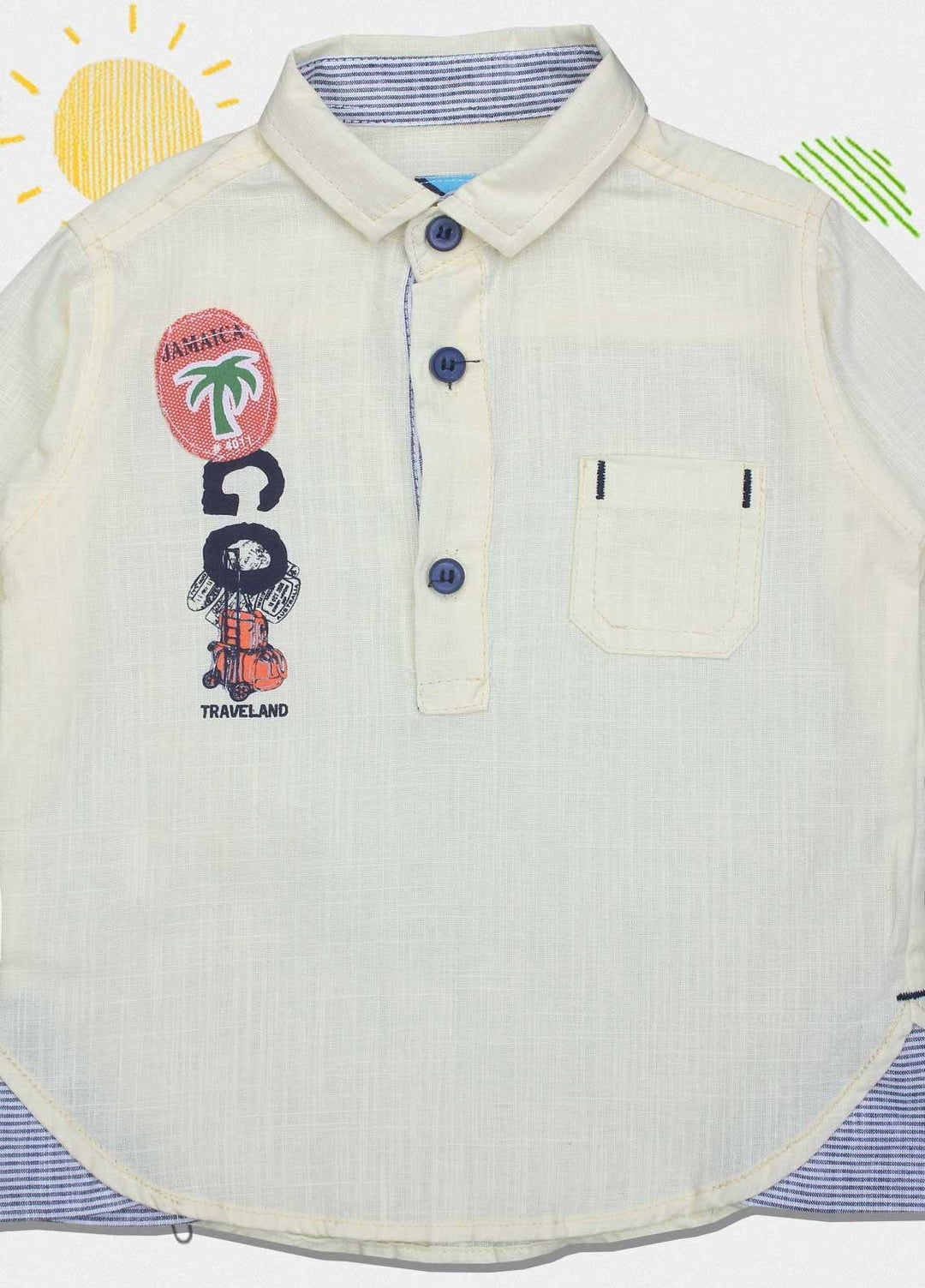 Sanaulla Exclusive Range Cotton Fancy Boys Shirts -  551 Yellow