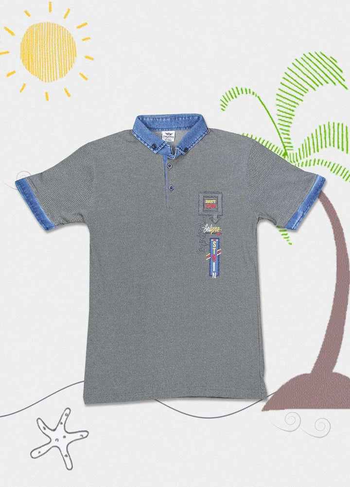 Sanaulla Exclusive Range Cotton Casual T-Shirts for Boys -  D-1001437 Green