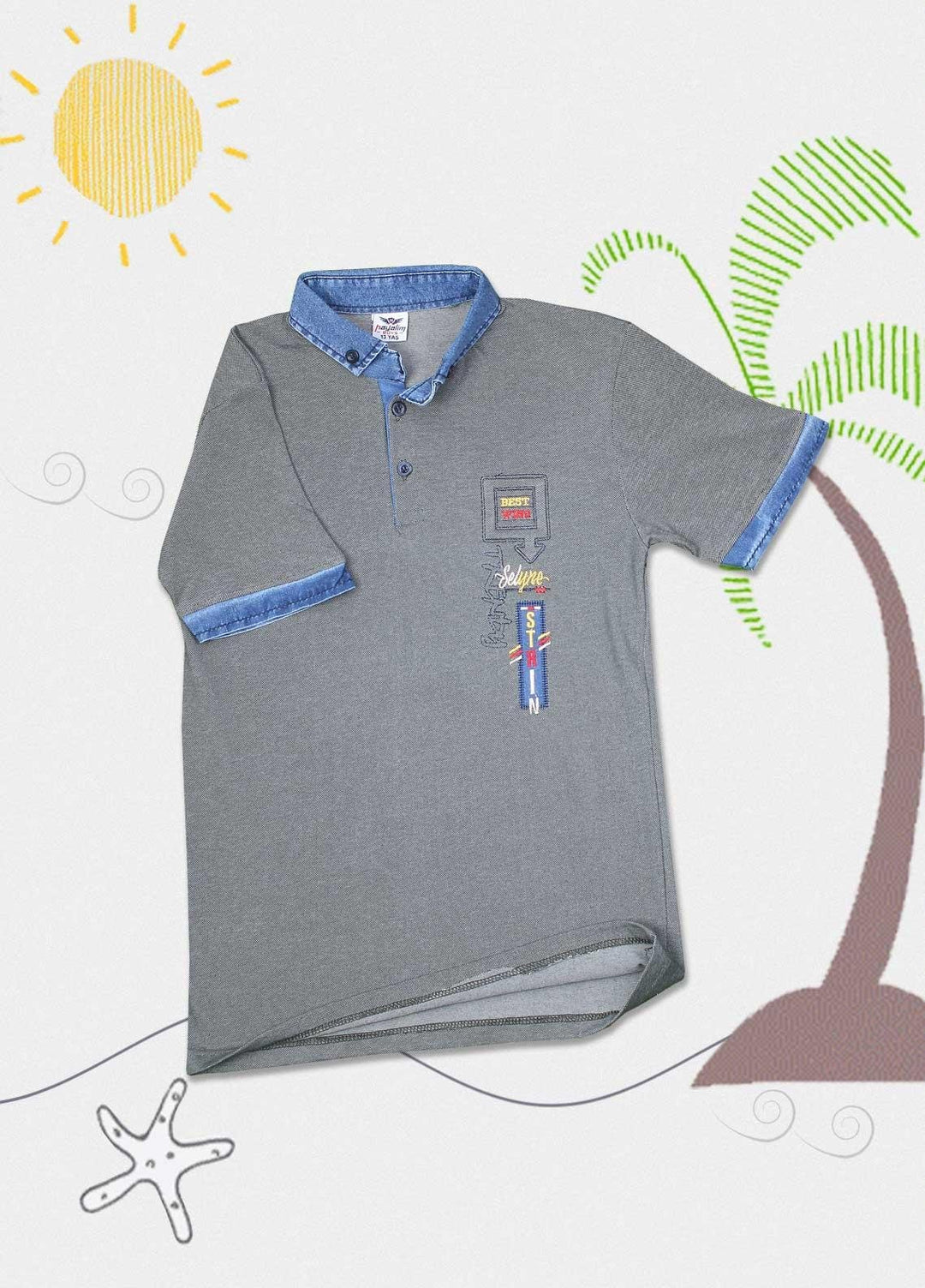 Sanaulla Exclusive Range Cotton Casual T-Shirts for Boys -  D-1001437 Green
