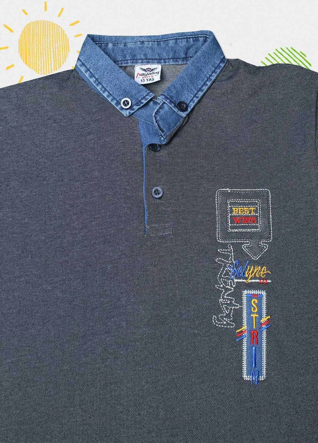 Sanaulla Exclusive Range Cotton Casual Boys T-Shirts -  D-1001437 Grey